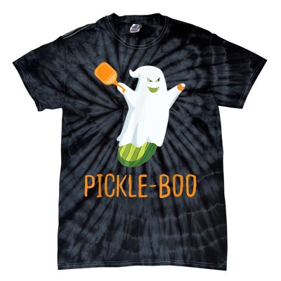 Funny Pickle Ghost Loves To Play Pickleball At Halloween Tie-Dye T-Shirt