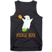 Funny Pickle Ghost Loves To Play Pickleball At Halloween Tank Top