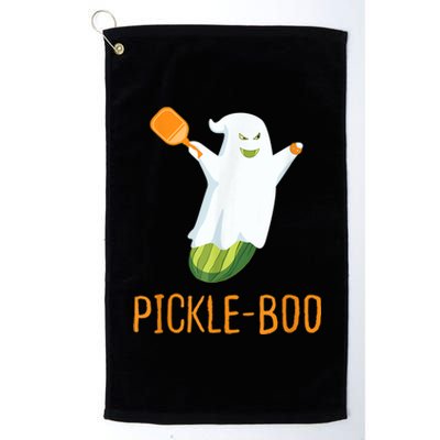 Funny Pickle Ghost Loves To Play Pickleball At Halloween Platinum Collection Golf Towel