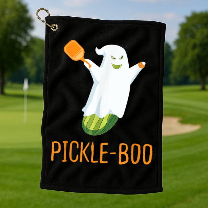 Funny Pickle Ghost Loves To Play Pickleball At Halloween Golf Towel