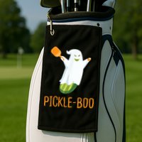 Funny Pickle Ghost Loves To Play Pickleball At Halloween Golf Towel