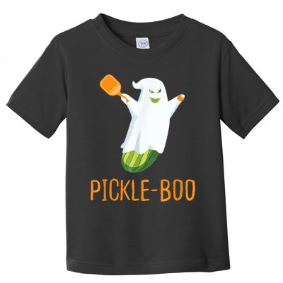 Funny Pickle Ghost Loves To Play Pickleball At Halloween Toddler T-Shirt