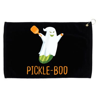 Funny Pickle Ghost Loves To Play Pickleball At Halloween Grommeted Golf Towel