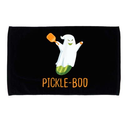 Funny Pickle Ghost Loves To Play Pickleball At Halloween Microfiber Hand Towel