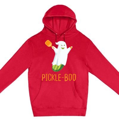 Funny Pickle Ghost Loves To Play Pickleball At Halloween Premium Pullover Hoodie