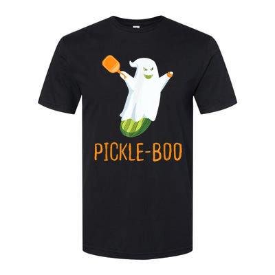 Funny Pickle Ghost Loves To Play Pickleball At Halloween Softstyle CVC T-Shirt