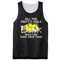 Funny Pretty Girls Walk Like This Softball Mesh Reversible Basketball Jersey Tank