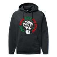 Free Palestine Gaza Flag Freedom for Palestinians Performance Fleece Hoodie