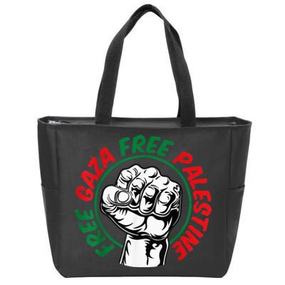 Free Palestine Gaza Flag Freedom for Palestinians Zip Tote Bag