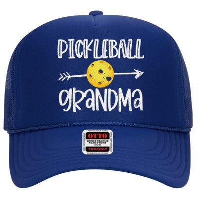 Funny Pickleball Grandma Pickleball Player Gift High Crown Mesh Back Trucker Hat