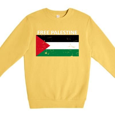 Free Palestine Gift Fist Of Palestine Cool Gift Premium Crewneck Sweatshirt