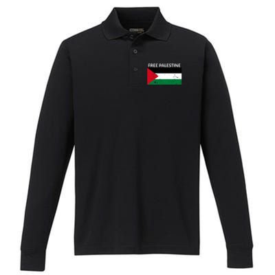 Free Palestine Gift Fist Of Palestine Cool Gift Performance Long Sleeve Polo