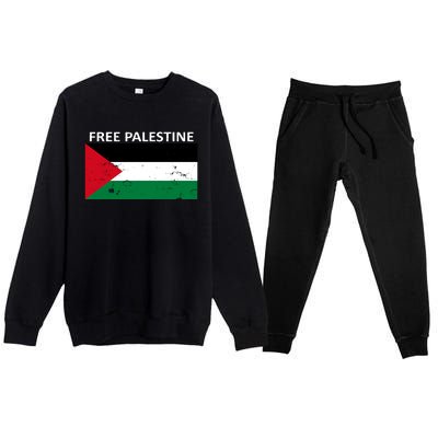 Free Palestine Gift Fist Of Palestine Cool Gift Premium Crewneck Sweatsuit Set