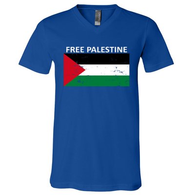 Free Palestine Gift Fist Of Palestine Cool Gift V-Neck T-Shirt