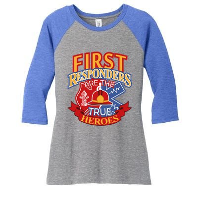 Firefighter Proud Gift Design First Responders Hero Gift Women's Tri-Blend 3/4-Sleeve Raglan Shirt