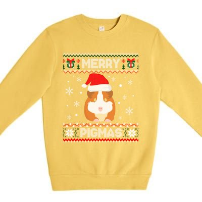 Funny Pigmas Guinea Pig Ugly Christmas Premium Crewneck Sweatshirt