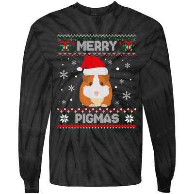 Funny Pigmas Guinea Pig Ugly Christmas Tie-Dye Long Sleeve Shirt