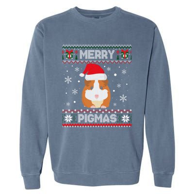 Funny Pigmas Guinea Pig Ugly Christmas Garment-Dyed Sweatshirt