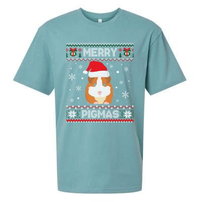 Funny Pigmas Guinea Pig Ugly Christmas Sueded Cloud Jersey T-Shirt