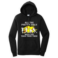 Funny Pretty Girls Walk Like This Softball Women's Pullover Hoodie