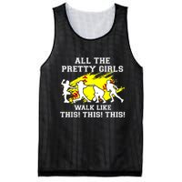 Funny Pretty Girls Walk Like This Softball Mesh Reversible Basketball Jersey Tank