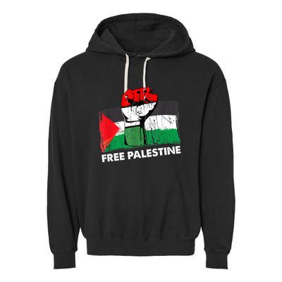 Free Palestine Gaza Palestinian Flag Garment-Dyed Fleece Hoodie