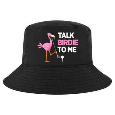 Flamingo Playing Golf Talk Birdie To Me Pun Funny Cool Comfort Performance Bucket Hat