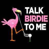 Flamingo Playing Golf Talk Birdie To Me Pun Funny Flexfit Unipanel Trucker Cap