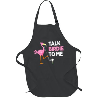 Flamingo Playing Golf Talk Birdie To Me Pun Funny Apron