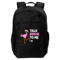 Flamingo Playing Golf Talk Birdie To Me Pun Funny Backpack