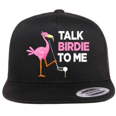 Flamingo Playing Golf Talk Birdie To Me Pun Funny Flatbill Hat