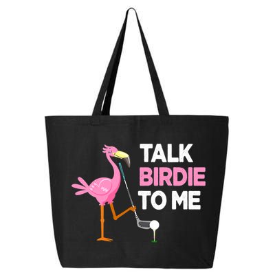 Flamingo Playing Golf Talk Birdie To Me Pun Funny 25L Jumbo Tote