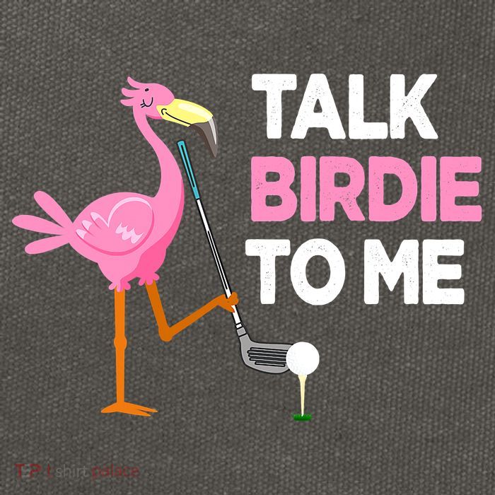Flamingo Playing Golf Talk Birdie To Me Pun Funny Cotton Canvas Backpack
