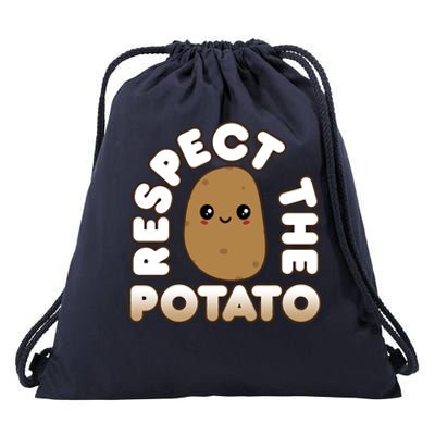 Funny Potato Gift Cute Kawaii Style Respect The Potato Gift Drawstring Bag