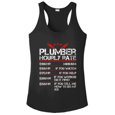 Funny Plumber Gifts Plumber Hourly Labor Rates Plumber Ladies PosiCharge Competitor Racerback Tank