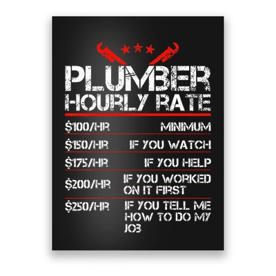 Funny Plumber Gifts Plumber Hourly Labor Rates Plumber Poster