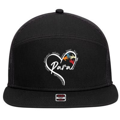 Funny Paraprofessional Graphic Tees Tops Back To School Art 7 Panel Mesh Trucker Snapback Hat