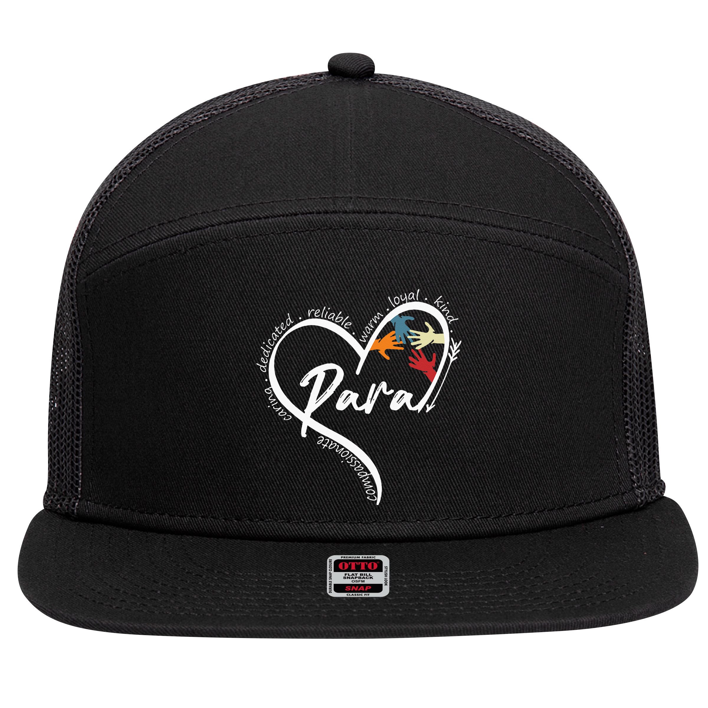 Funny Paraprofessional Graphic Tees Tops Back To School Art 7 Panel Mesh Trucker Snapback Hat