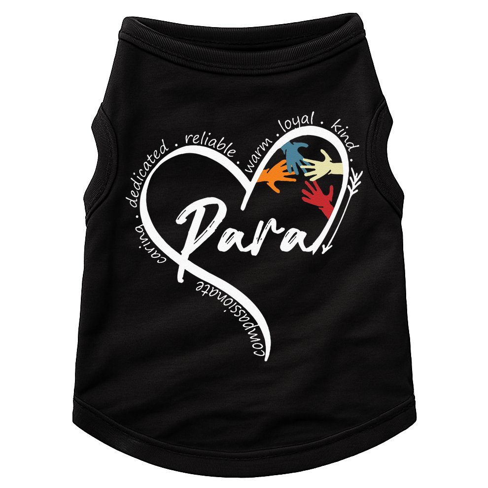 Funny Paraprofessional Graphic Tees Tops Back To School Art Doggie Tank