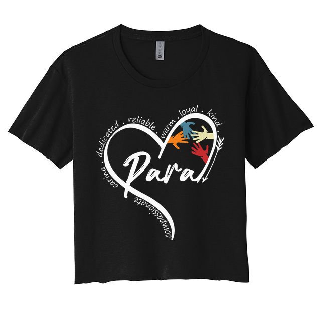 Funny Paraprofessional Graphic Tees Tops Back To School Art Crop Top