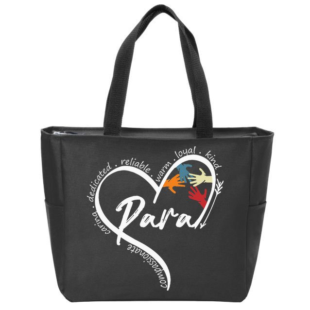 Funny Paraprofessional Graphic Tees Tops Back To School Art Zip Tote Bag