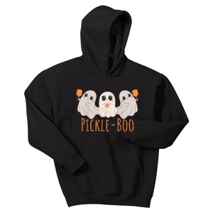 Fun Pickleboo Ghost Playing Pickleball Halloween Paddleball Kids Hoodie