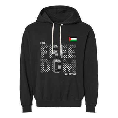 Free Palestine Gaza Flag Arabic Freedom For Palestinians Garment-Dyed Fleece Hoodie