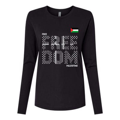 Free Palestine Gaza Flag Arabic Freedom For Palestinians Womens Cotton Relaxed Long Sleeve T-Shirt