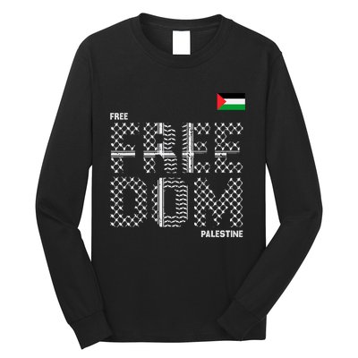 Free Palestine Gaza Flag Arabic Freedom For Palestinians Long Sleeve Shirt