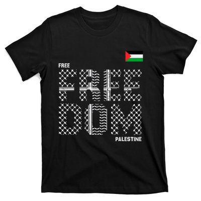 Free Palestine Gaza Flag Arabic Freedom For Palestinians T-Shirt