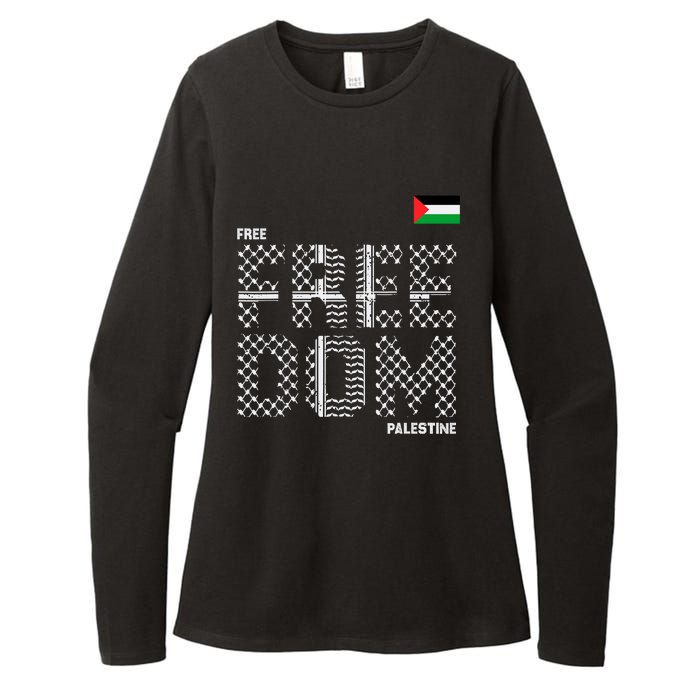 Free Palestine Gaza Flag Arabic Freedom For Palestinians Womens CVC Long Sleeve Shirt