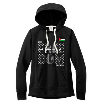 Free Palestine Gaza Flag Arabic Freedom For Palestinians Women's Fleece Hoodie