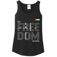 Free Palestine Gaza Flag Arabic Freedom For Palestinians Ladies Essential Tank