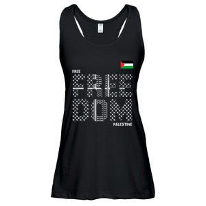 Free Palestine Gaza Flag Arabic Freedom For Palestinians Ladies Essential Flowy Tank